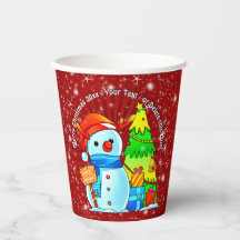 Snowman Weihnachtsbaum präsentiert Jahr Text rot