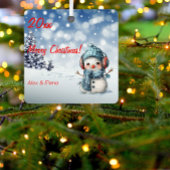 Snowman Weihnachtsbaum Schnee Metal Square Ornamen Ornament Aus Metall