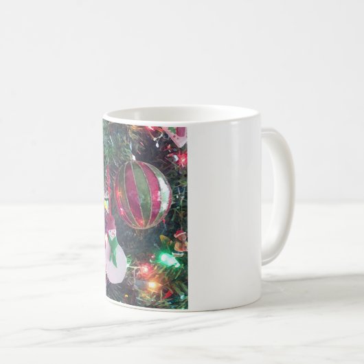 Snowman-Weihnachtsbaum-Tasse Kaffeetasse (VorderseiteRechts)