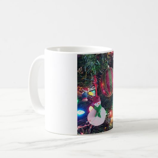 Snowman-Weihnachtsbaum-Tasse Kaffeetasse (Vorderseite Links)