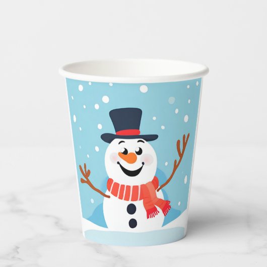 Snowman Weihnachtsfeier Papier Becher (Rückseite)