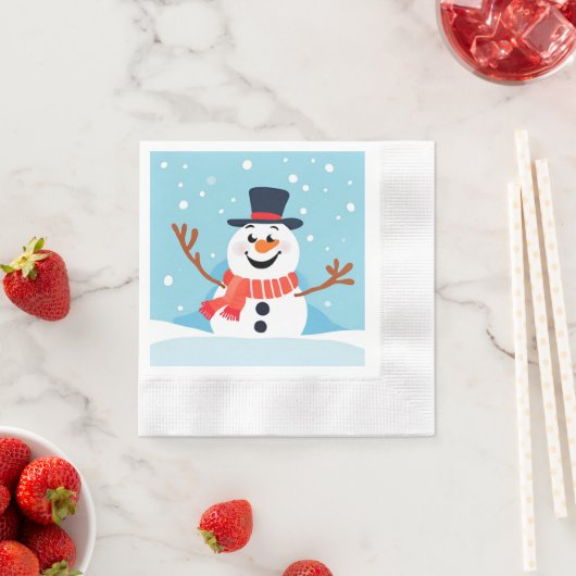 Snowman Weihnachtsfeier Papier Napkin Serviette (Beispiel)