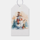 Snowman Weihnachtsfeiertag Geschenkanhänger (Rückseite)