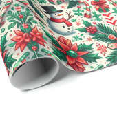 Snowman Weihnachtsfeiertag Geschenkpapier (Rolleneckpunkt)
