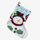 Snowman Weihnachtsfeiertag Großer Weihnachtsstrumpf (Vorderansicht (hängend))