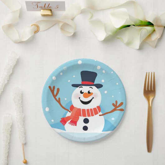 Snowman Weihnachtsfeiertag-Platte Pappteller (Hochzeit)