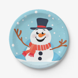 Snowman Weihnachtsfeiertag-Platte Pappteller