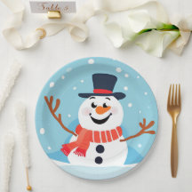 Snowman Weihnachtsfeiertag-Platte
