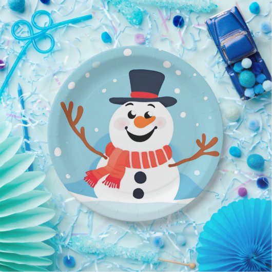 Snowman Weihnachtsfeiertag-Platte Pappteller (Party)