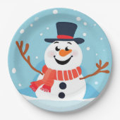Snowman Weihnachtsfeiertag-Platte Pappteller (Vorderseite)