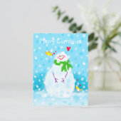 Snowman Weihnachtsferien Postkarte (Stehend Vorderseite)