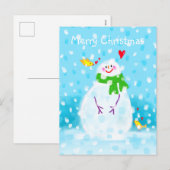 Snowman Weihnachtsferien Postkarte (Vorne/Hinten)
