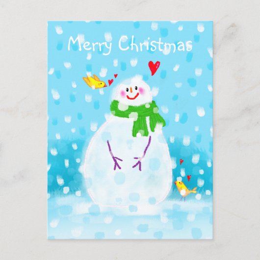 Snowman Weihnachtsferien Postkarte (Vorderseite)