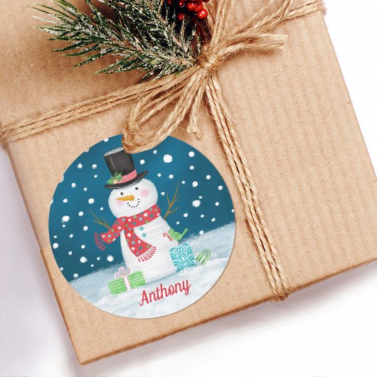 Snowman Weihnachtsfest Personalisiert Sticker