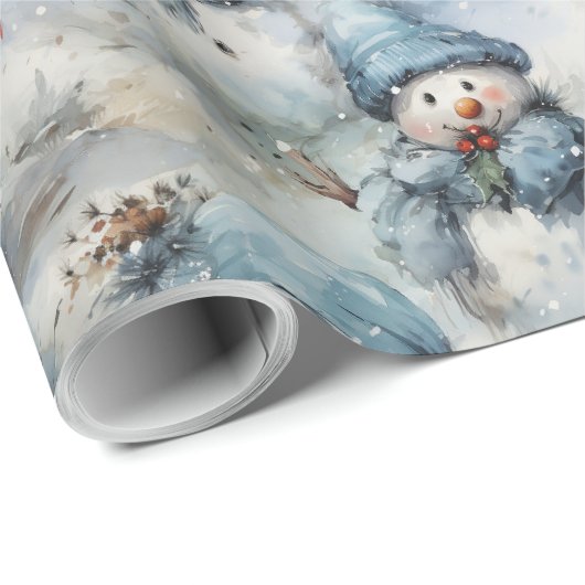 Snowman Weihnachtsgeschenk Wrapping Paper Geschenkpapier (Rolleneckpunkt)