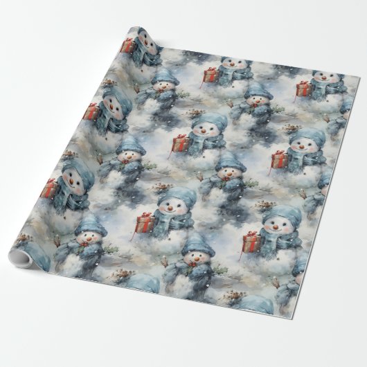 Snowman Weihnachtsgeschenk Wrapping Paper Geschenkpapier (Ungerollt)