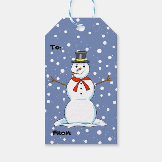 Snowman Weihnachtsgeschenke Tags Geschenkanhänger (Vorderseite)
