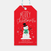 Snowman Weihnachtsgeschenke Tags Geschenkanhänger (Vorderseite)