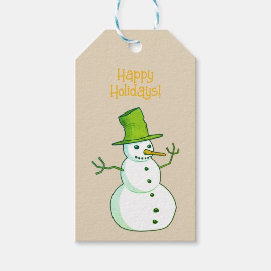 Snowman Weihnachtsgeschenke Tags Geschenkanhänger (Vorderseite)