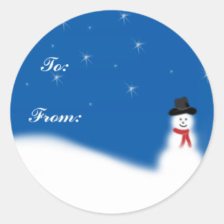 Snowman Weihnachtsgeschenke Tags Runder Aufkleber