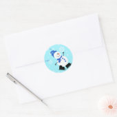 Snowman Weihnachtsgeschenke Tags Runder Aufkleber (Umschlag)