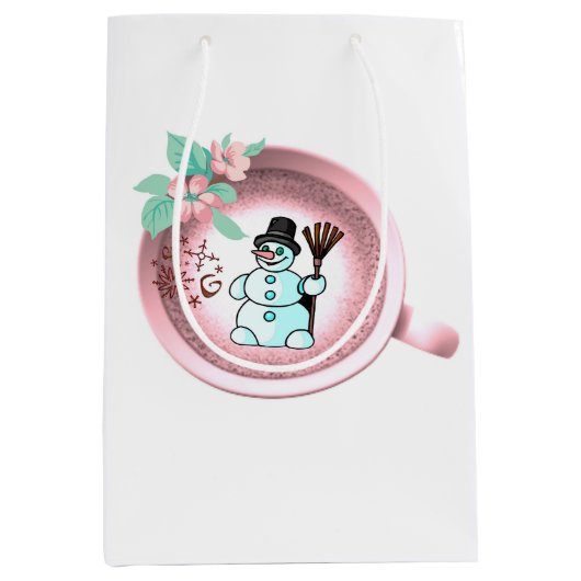Snowman Weihnachtsgeschenktaschen Mittlere Geschenktüte (Vorderseite)