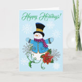 Snowman Weihnachtskarte Feiertagskarte (Vorderseite)