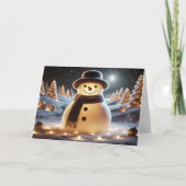 Snowman Weihnachtskarte Feiertagskarte (Vorderseite)