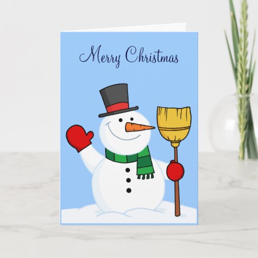 Snowman Weihnachtskarte Feiertagskarte (Vorderseite)