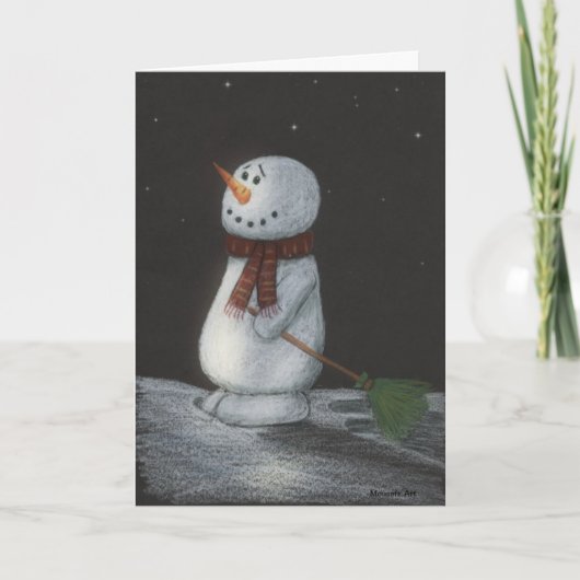 Snowman Weihnachtskarte Feiertagskarte (Vorderseite)