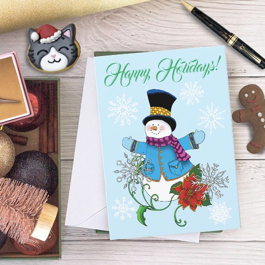 Snowman Weihnachtskarte Feiertagskarte