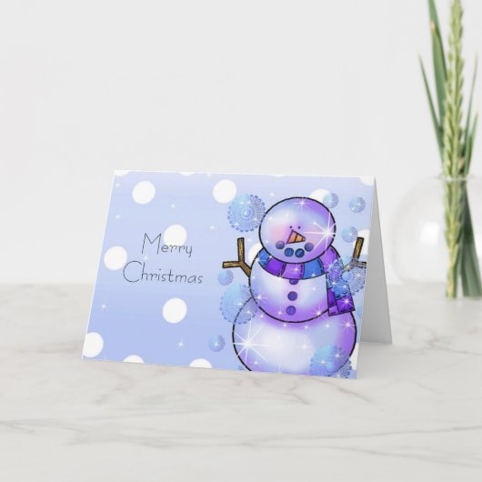 Snowman Weihnachtskarte Feiertagskarte (Vorderseite)
