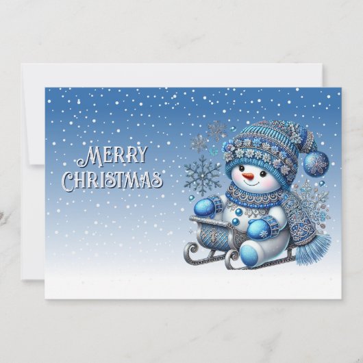 Snowman Weihnachtskarte Feiertagskarte (Vorderseite)