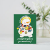 Snowman Weihnachtskarte Feiertagskarte (Stehend Vorderseite)