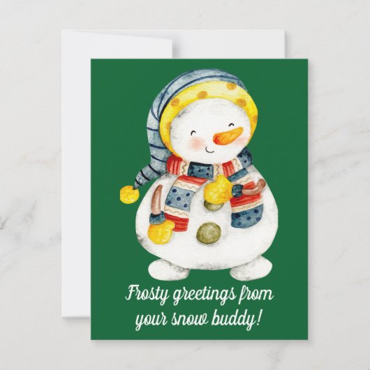 Snowman Weihnachtskarte Feiertagskarte (Vorderseite)