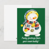 Snowman Weihnachtskarte Feiertagskarte (Vorne/Hinten)