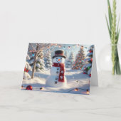 Snowman Weihnachtskarte Feiertagskarte (Vorderseite)