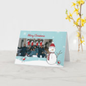 Snowman Weihnachtskarte für Eltern Weihnachtskarte Karte (Gelbe Blume)
