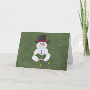 Snowman Weihnachtskarte sitzen Feiertagskarte