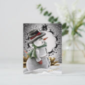 Snowman Weihnachtskarten Feiertagspostkarte (Stehend Vorderseite)