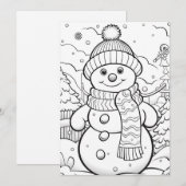 Snowman Weihnachtskids Winter Homeschool Coloring Feiertagskarte (Vorne/Hinten)