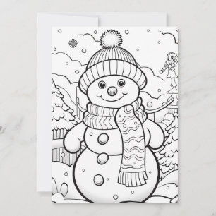Snowman Weihnachtskids Winter Homeschool Coloring Feiertagskarte