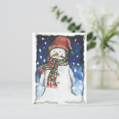 Snowman - Weihnachtspostkarte Feiertagspostkarte (Stehend Vorderseite)