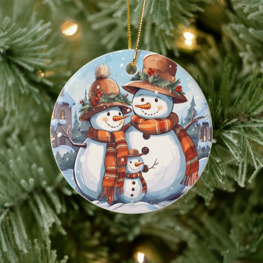 Snowman-Weihnachtsschmuck Keramik Ornament (Baum)