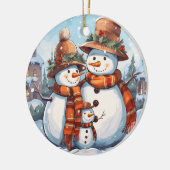 Snowman-Weihnachtsschmuck Keramik Ornament (Links)