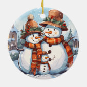 Snowman-Weihnachtsschmuck Keramik Ornament (Hinten)