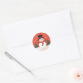 Snowman Weihnachtssticker | Feste Winterkleber Runder Aufkleber (Umschlag)