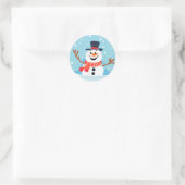 Snowman Weihnachtssticker Runder Aufkleber (Tasche)