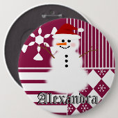 Snowman-WeihnachtsStrumpf-Namen-Umbau-Knöpfe Button (Vorne & Hinten)