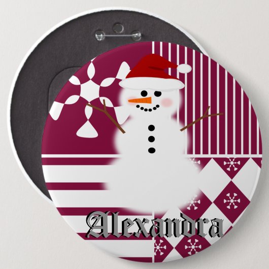 Snowman-WeihnachtsStrumpf-Namen-Umbau-Knöpfe Button (Vorne & Hinten)